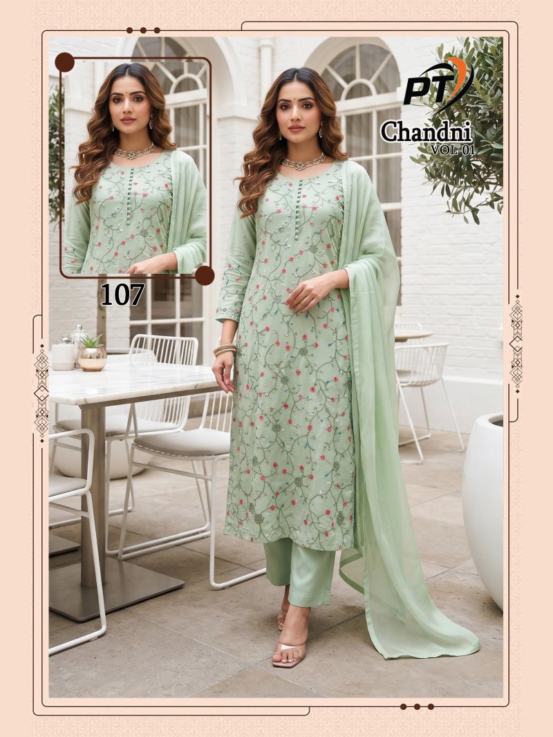 Chandani Vol 1 By Pt Vertical Plan Kurti With Bottom Dupatta